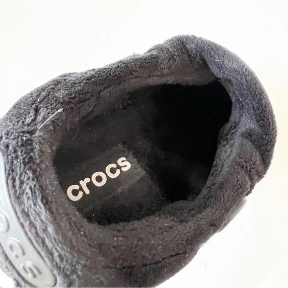 Crocs Black Clogs‎ Fuzzy Lined Unisex Men’s 9 Women’s 11 Warm Removable Liner - Picture 8 of 10